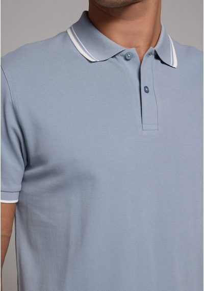 Colin's Colins Regular Fit Polo Yaka Düz Erkek Mavi Kısa Kol Tişört Cl1080027 Q1.v2 Ble Mavi