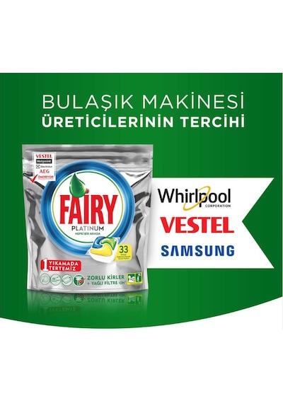 Fairy Platinum Limon Kokulu Bulaşık Makinesi Deterjanı 180 Tablet