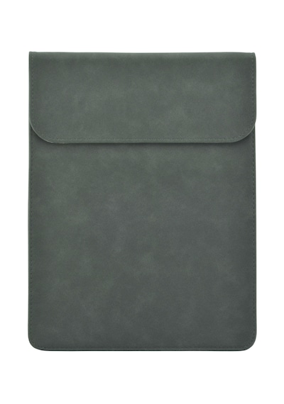 15.4" Deri Mıknatıslı Apple Uyumlu MacBook Koruma Çantası Gri 28,5x39,5cm