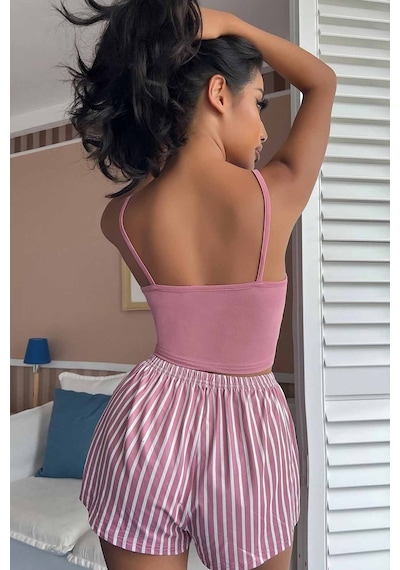 Merry See Askılı Sleep Basklı Sortlu Pijama Takımı 001