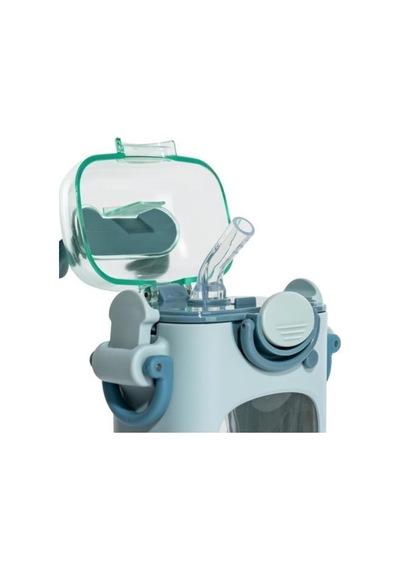 Diiler Tritan Çocuk Matarası Askılı 400ml Pipetli Hayvan Kulaklı Turkuaz Diğer