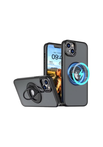 Ally Apple Uyumlu iPhone 14 Plus İçin Magsafe Yüzük Standlı Manyetik S