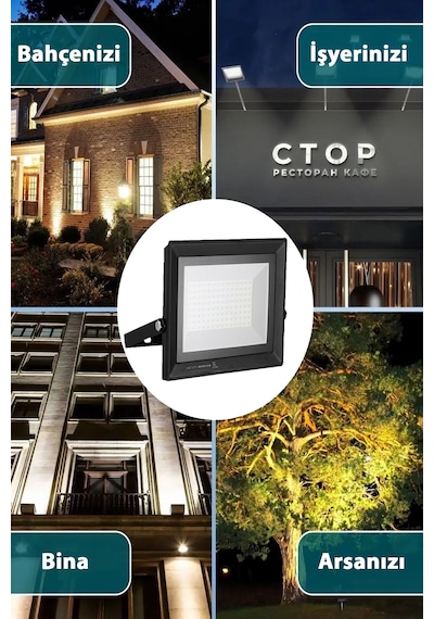 Led Projektör 100 W Gün Işığı İp 66 Su-toz Geçirmez 7200 Lm Smd Led Yüksek Işık 1 Adet