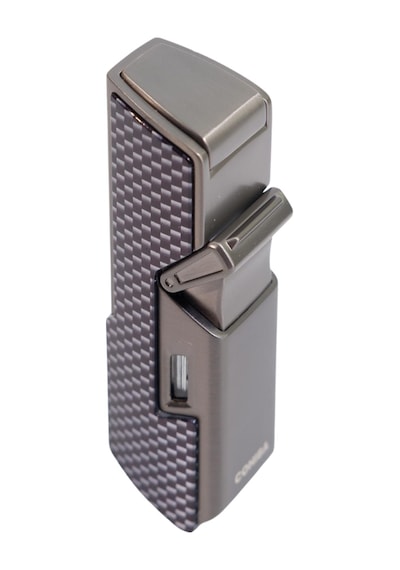 Cohiba Tek Torch Pürmüz Delici İğneli Karbon Desenli Metal Puro Çakmağı - Tr9595