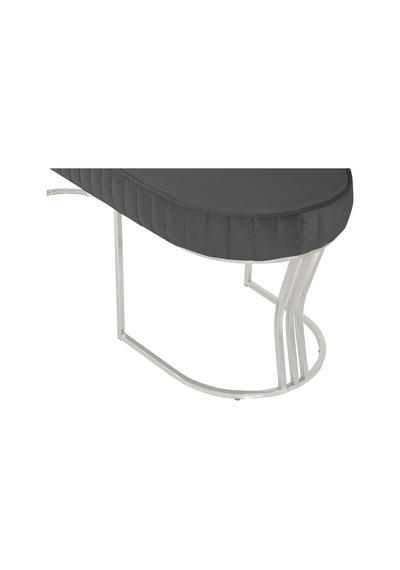 Viego Silver Striped- Gri Kapitoneli Chester Model Puf & Bench & Koltuk & Uzun Makyaj Puff & Yatak Ucu &önü