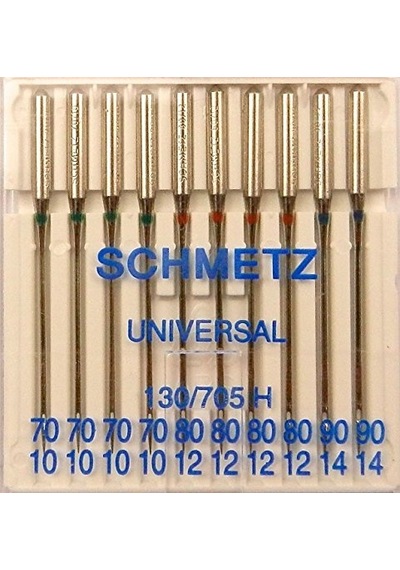 Schmetz Dikiş Makinesi İğneleri: 10 Evrensel İğne, Standart İğne, İğne Kalınlığı 70/10-90/14, Dikiş Seti, 130/