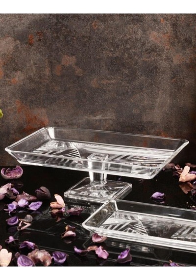 Madlen Crystallin Ayaklı Ve Ayaksız Servis Tabakları 2 Parça Fma06015 Fma06006
