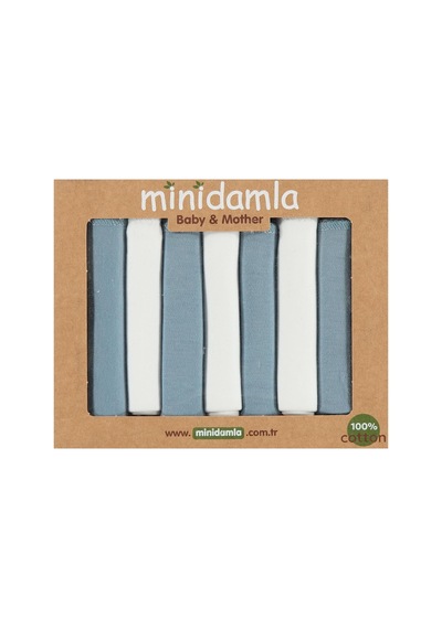Minidamla 7li Ağız Mendili - Mavi