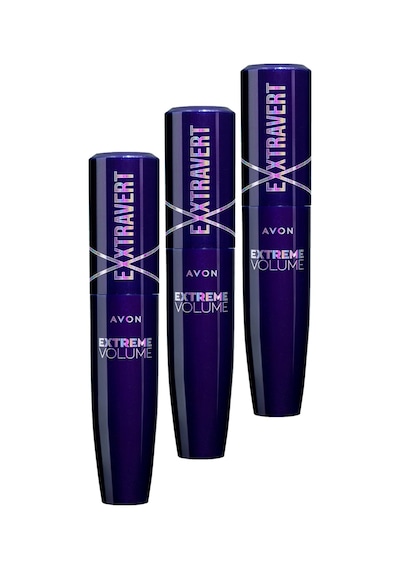 Avon Exxtravert Ekstra Hacim Veren Maskara 9 ML Blackest Black 3'lü