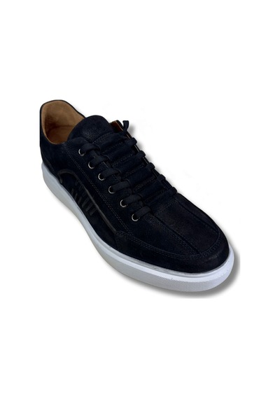 Dropland 8790 Siyah Hakiki Nubuk Deri Günlük Erkek Sneaker Ayakkabı Siyah