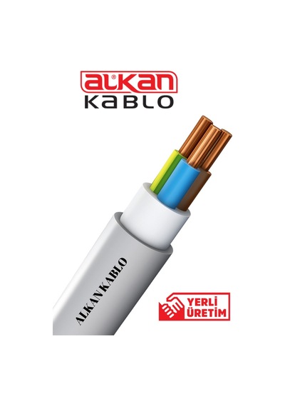 3x2,5 Mm² Nvv Nym Kablo Gri %100 Bakır 5 Metre