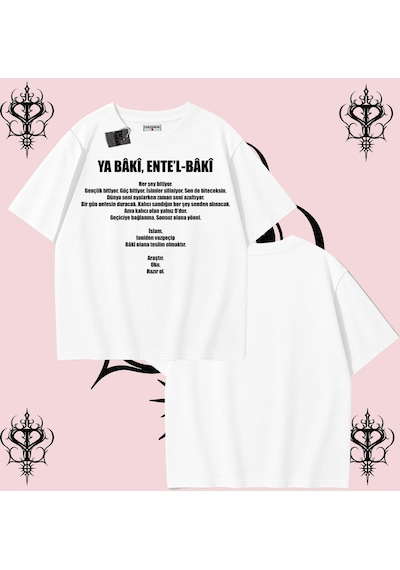 Tarzsokak Ya Bâkî Ente L Bâkî Rabbimin 99 İsminden İlham Alan Oversize Unisex Tişört Manevi Streetwear Çok Renkli