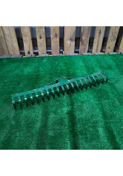 Takviyeli Tırmık 10 Dişli Metal Bahçe Tırmığı Çim Toprak Taş Toplama Tırmığı