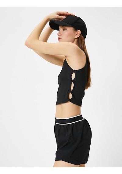 Koton Yanları Pencere Detaylı Spor Crop Atlet Fitilli Siyah 4sak30055nk Siyah Koton Yanları Pencere Detaylı Spor Crop Atlet Fitilli Siyah 4sak30055nk Siyah