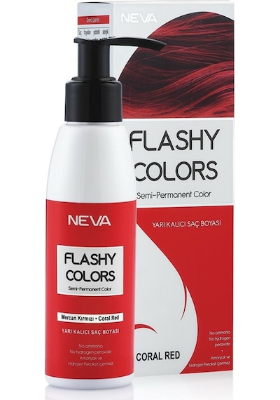 Neva Flashy Colors Yarı Kalıcı Saç Boyası Mercan Kırmızı 100Ml (388898437)
