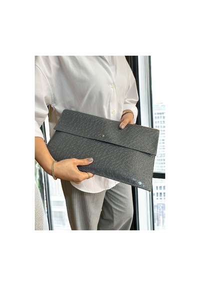 Ledcase Crocodile 13.3-14 Inch Bilgisayar Evrak Çantası 36x24cm Özel Desen Gri gri