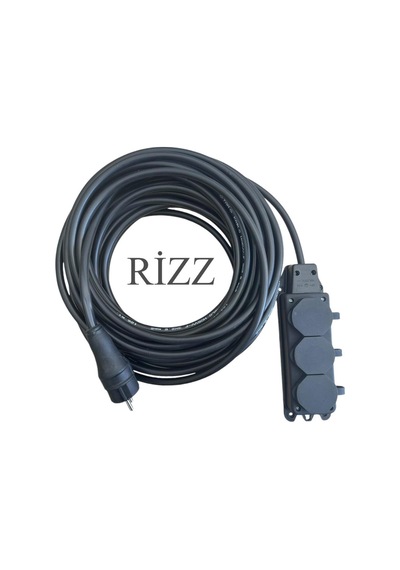 25 Metre 3'lü Grup Priz 3x2,5 Mm Cca Ttr Siyah Renk Topraklı Kauçuk Seyyar Elektrik Kablosu 1