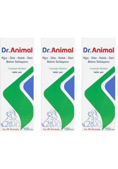 Dr. Animal - Ağız Göz Kulak Deri Bakım Solüsyonu 100ml - 3 Adet