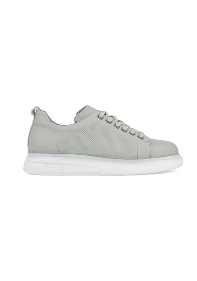 Ziya, Erkek Hakiki Deri Sneaker 1411026z865 Gri Gri