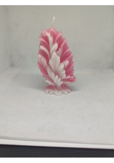 Dekoratif Yaprak Mum Pembe