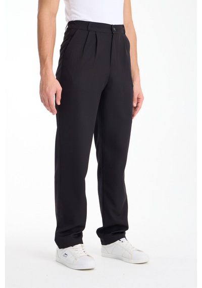 Gugus Erkek Baggy İthal Kumaş Pantolon Siyah