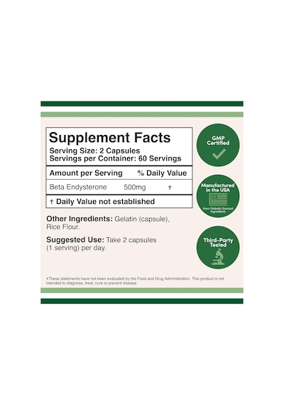 Double Wood Beta Ecdysterone - 120 x 500 Mg Capsules