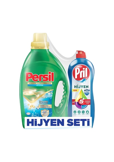 Persil Yüksek Performans Hijyen Üstün Leke Çıkarma Gücü 22 Yıkama 3.3 KG + Pril Power 5 Artı Etki Limon 675 G