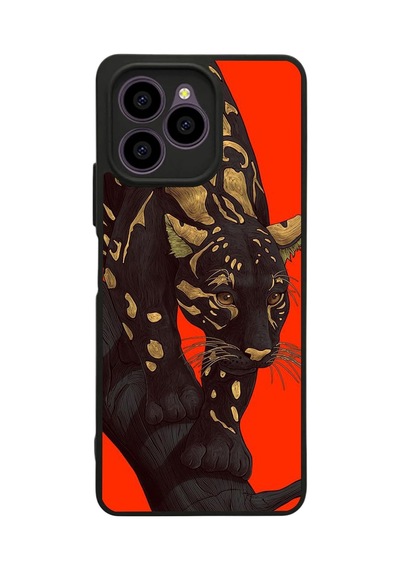 Tr Omix X6 İle Uyumlu Siyah Silikon Kılıf, Pastel Leopar Deseni, Yumuşak Ve Dayanıklı Koruma