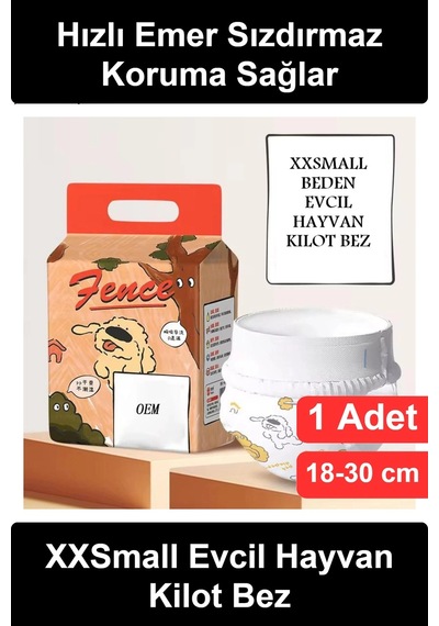 Köpekbezi Xxsmall Beden Evcil Hayvan Kilot Bez Ultra Emici Hızlı Kuruyan Külot Sızdırmaz Cırt Cırtl