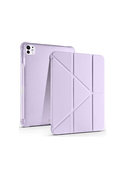 iPad Uyumlu Air 13 2024 Kılıf Kalemlikli Mars Tablet Kılıfı - Lila Diğer