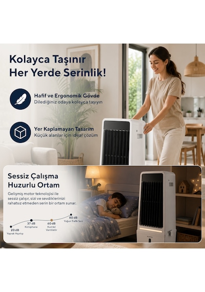 Kumtel Sulu Portatif Hava Soğutucu Air Cooler Hac-04