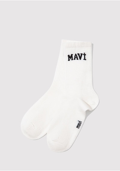 Mavi - Beyaz Soket Çorap 1912726-23248 Beyaz