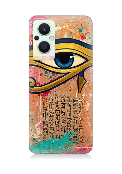 Oppo Reno 7 Lite Uyumlu Antik Mısır In Gözü Ra Desenli Silikon Kılıf Çok Renkli