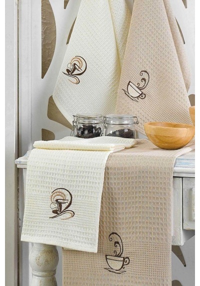 6 Parça Mutfak Kurulama Bezi 40 X 60 Cm Coffe Çok Renkli