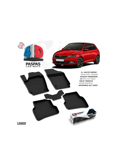 S-Dizayn Skoda Fabia 4D Havuzlu Paspas 2018-2021 A+Kalite