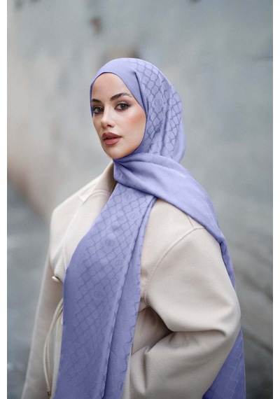 Imannoor Pencere Kafes Lavanta Ramy Jakar Şal 70x210 Lavanta