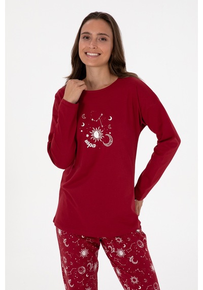 U.s. Polo Assn. Kadın Bordo Pijama Takım 50318919-vr014 Bordo