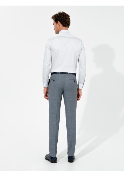 Cacharel Açık Lacivert Slim Fit Yün Karışımlı Kumaş Pantolon