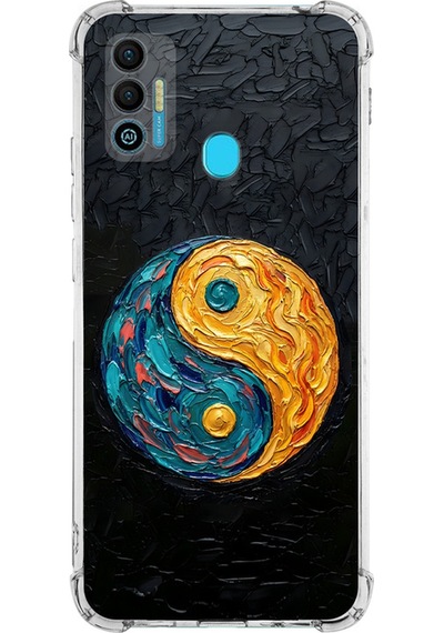 Tecno Spark 7 İle Uyumlu Köşe Korumalı Kılıf Metamorfoz Dualite Tasarımlı Uv Baskılı Şeffaf