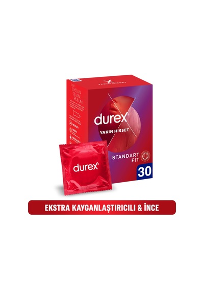 Durex Yakın Hisset İnce Prezervatif 30'lu, Standart Fit Sku: Smg8690010387653