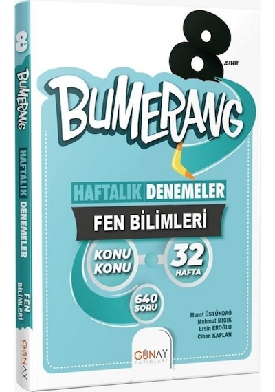 8. Sınıf Bumerang 32 Haftalık Fen Bilimleri Denemeleri  -  Cihan Kaplan  -  Günay Yayıncılık
