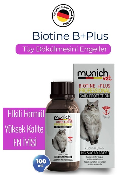 Munich Vet 2'li Set Biotin Plus Tüy Damlası 50 ML & Malt Pasta 100 G