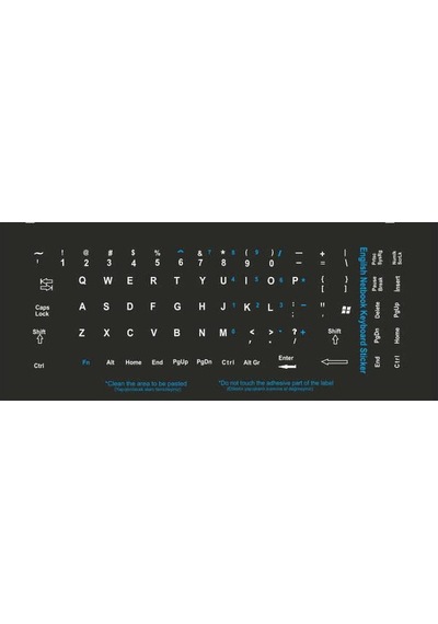 Ingilizce Etiket Klavye Için Çıkartma Harf Sticker Pvc