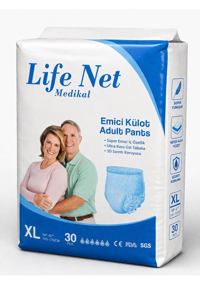 Life Net Medikal Yetişkin Hasta Bezi Külodlu Xl Beden Yüksek Emici Bez Xlarge Xl 30 Adet
