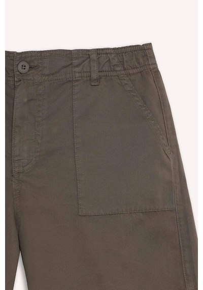 Defacto Coool Normal Bel Kısa Paça Gabardin Şort F3318ax25smkh341 Haki