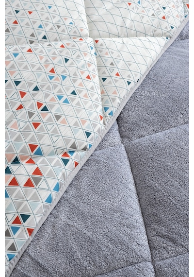 Evoria Battal Boy Lüx Wellsoft Yorgan Çift Taraflı - 2 Adet Yastık Kılıflı Yorgan Seti 215x235 Cm Gri