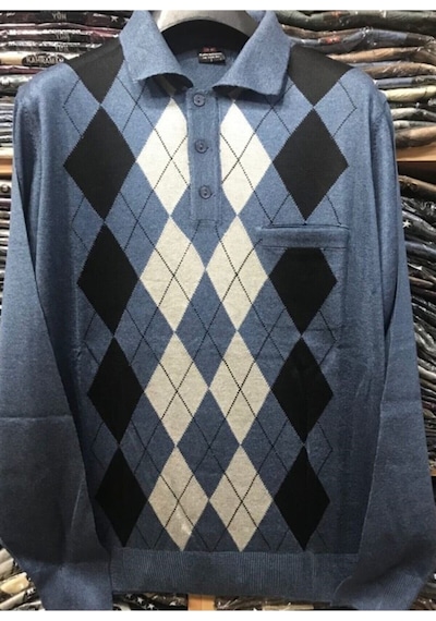 Nacar Store Erkek Desenli Polo Yaka Ince Yün Triko Düğmeli Baba Kazak Indigo Nacar Store Erkek Desenli Polo Yaka Ince Yün Triko Düğmeli Baba Kazak Indigo