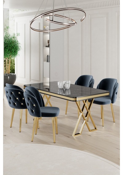 Canisa Rigel Serisi 80x130 Lak Panel Siyah Mermer Desen Masa Takımı Gold Ayaklı 4 Antrasit Sandalye Masa Siyah Mermer Desen Sandalye Antrasit Canisa Rigel Serisi 80x130 Lak Panel Siyah Mermer Desen Masa Takımı Gold Ayaklı 4 Antrasit Sandalye Masa Siyah Mermer Desen Sandalye Antrasit