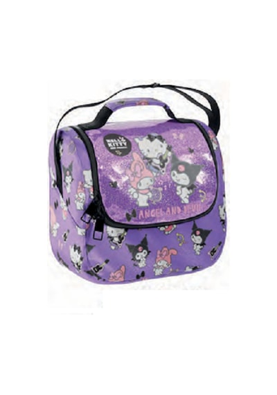 Hello Kitty İlk Okul Çantası - Sırt Çantası / Orjinal Lisanslı Lüx Çanta Mor / Beslenme 3'lü