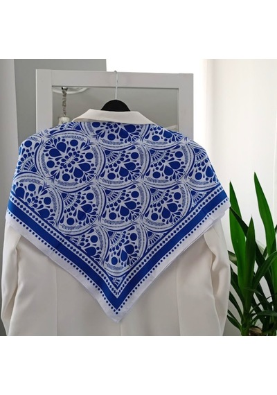 Lente Aksesuar Kadın Premium Desenli Boyun Çanta Ve Saç Fuları 70x70 Cm Alaçatı